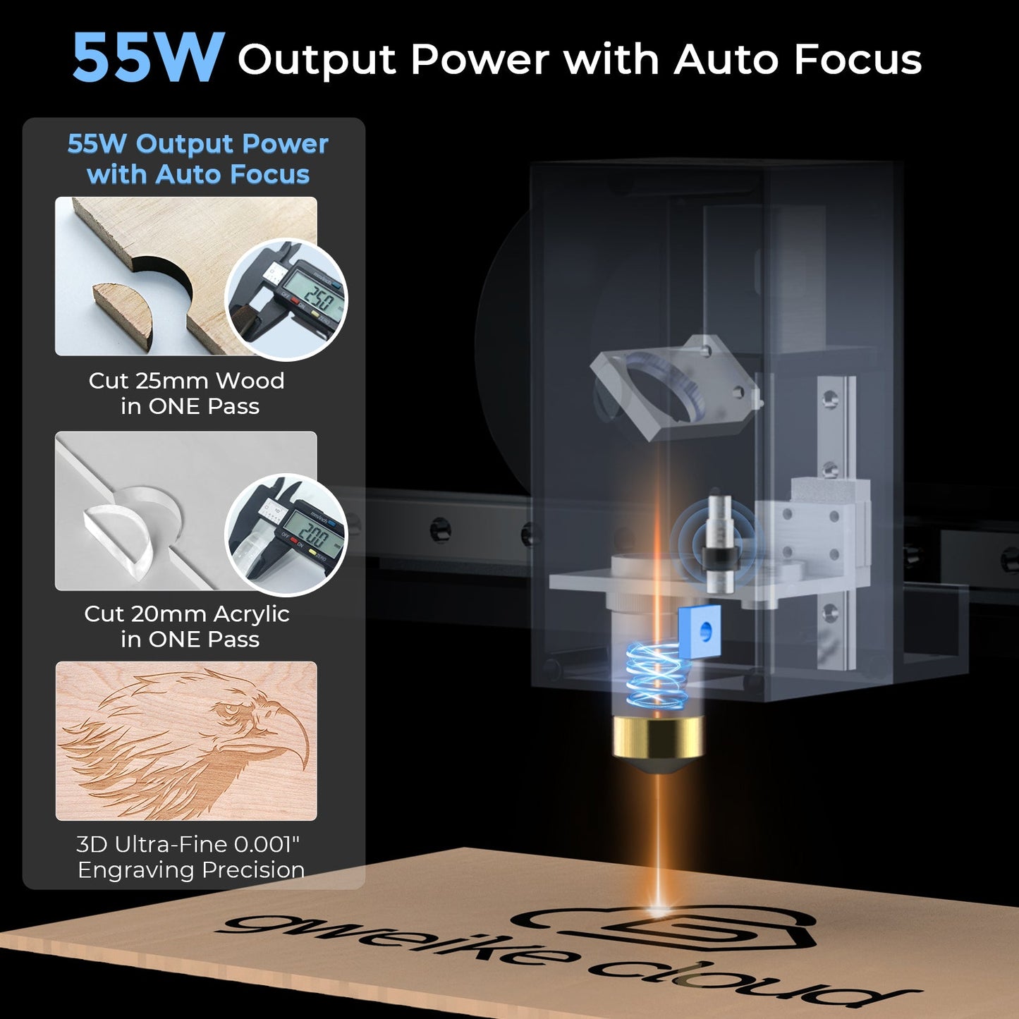 gweike cloud Pro II CO2 Series Laser Cutter Engraver