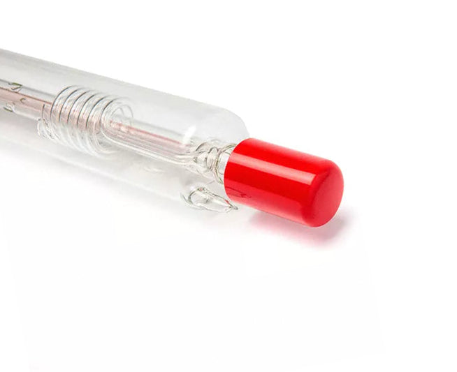 Close-up of the sealed end of a 130W CO2 laser tube
